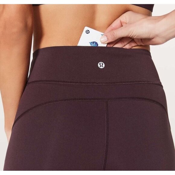 Lululemon Tied To It 7/8 Tight 25" Black Cherry Size 6 Leggings - Picture 4 of 14